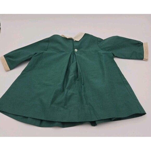 Vintage JC Penney Penn Prest Toddler Circle Dress Green Size 3 Made In USA 15832 - Picture 2 of 8